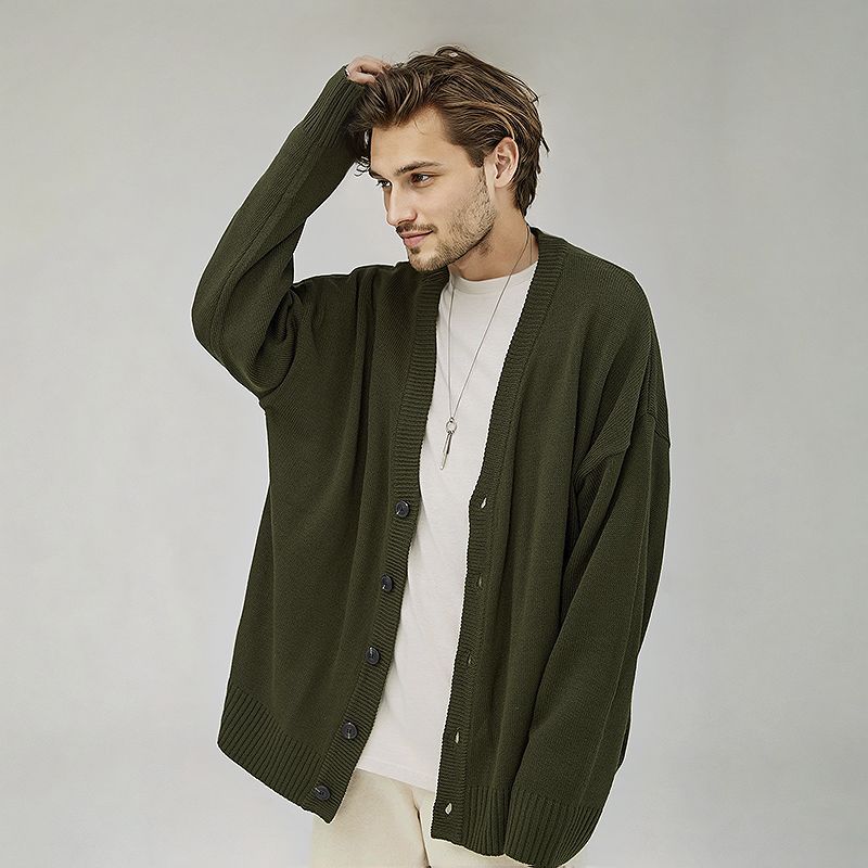 cardigan homme, cardigan en maille, cardigan col V, cardigan ample