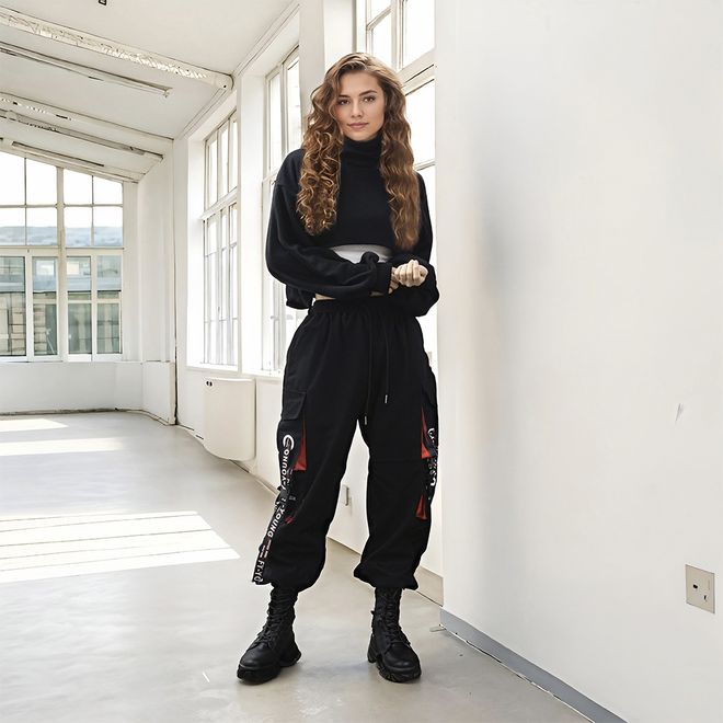 pantalon cargo, pantalon cargo femme, pantalon large, pantalon streetwear, pantalon techwear