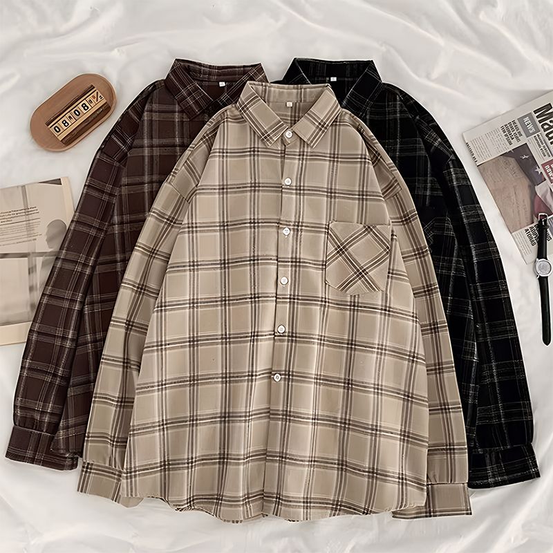 chemise à carreaux, chemise oversize à carreaux, chemise vintage à carreaux, chemise rétro à carreaux