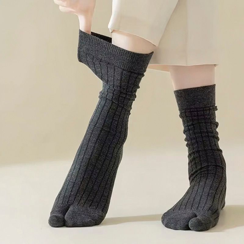 chaussettes tabi, chaussettes en coton, chaussettes d’hiver, chaussettes à doigt séparé