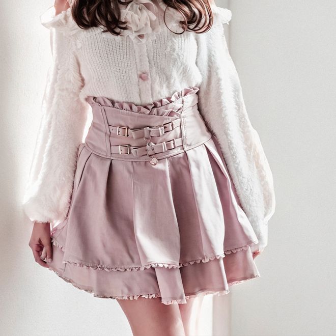 jupe mini, jupe mini taille haute, jupe à double couche, jupe japonaise