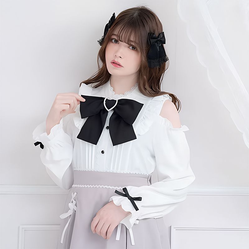 blouse, blouse à manches longues, blouse avec nœud