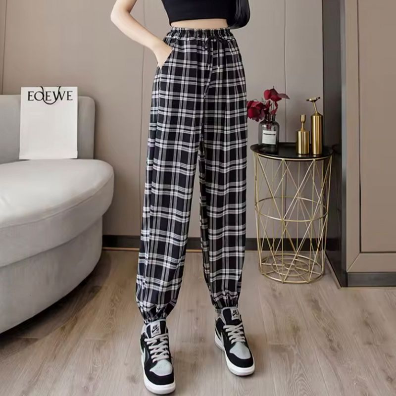 pantalon à carreaux, pantalon femme à carreaux, pantalon ample