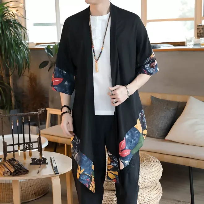 kimono cardigan men, men's haori, haori jacket men