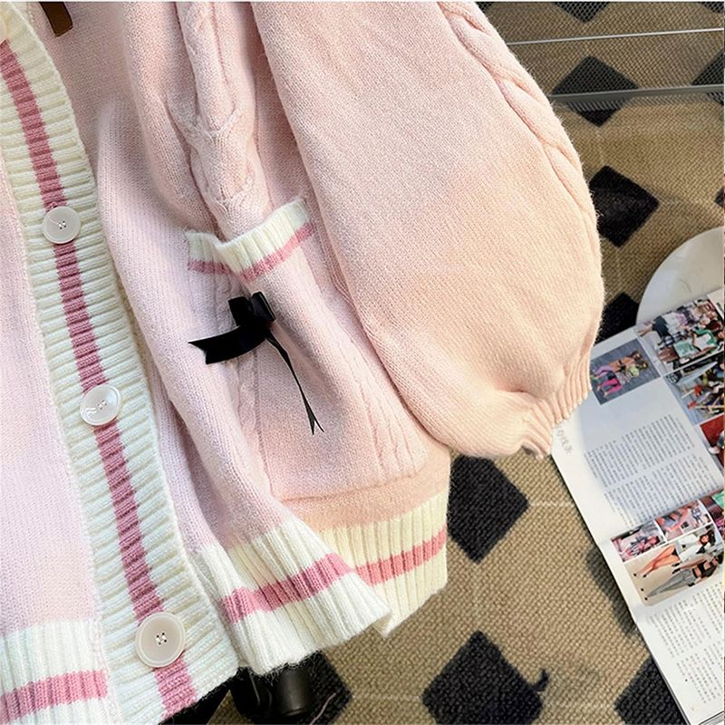 cardigan femme, cardigan tricoté, cardigan boutonné, cardigan avec nœuds