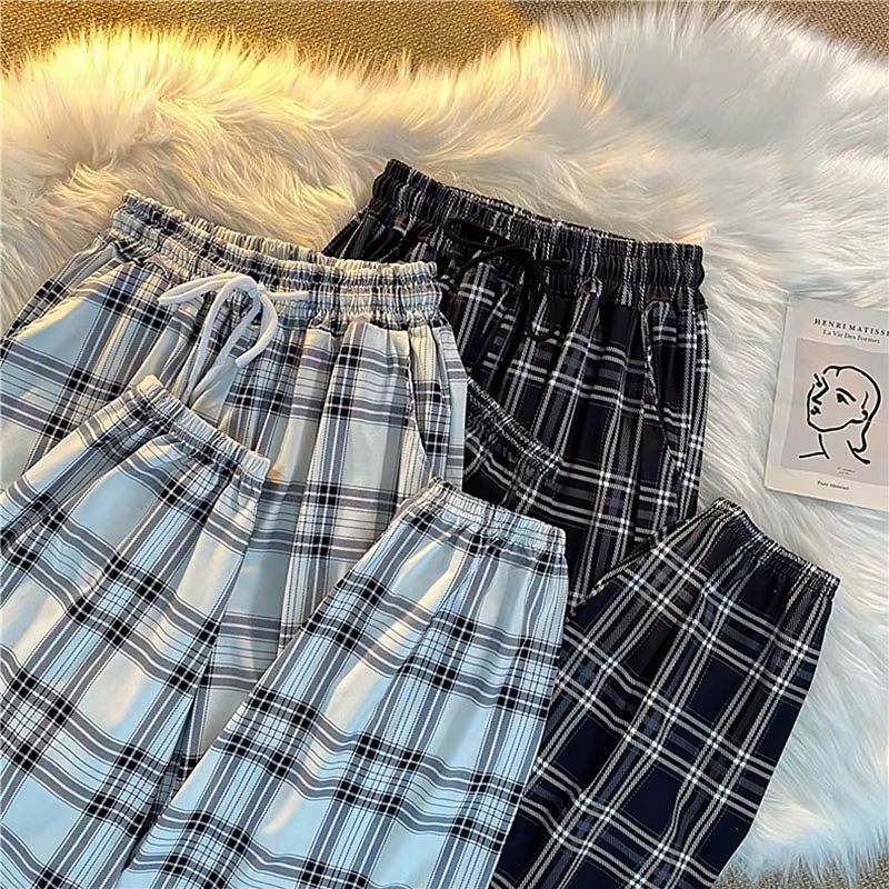 pantalon à carreaux, pantalon femme à carreaux, pantalon ample